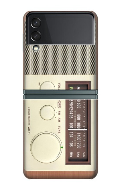S3165 FM AM Wooden Receiver Graphic Case For Samsung Galaxy Z Flip 3 5G