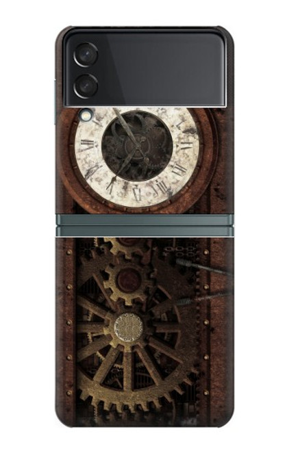 S3221 Steampunk Clock Gears Case For Samsung Galaxy Z Flip 3 5G
