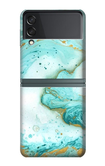 S3399 Green Marble Graphic Print Case For Samsung Galaxy Z Flip 3 5G