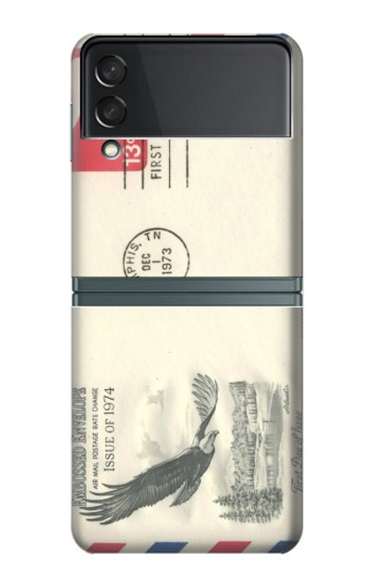 S3551 Vintage Airmail Envelope Art Case For Samsung Galaxy Z Flip 3 5G