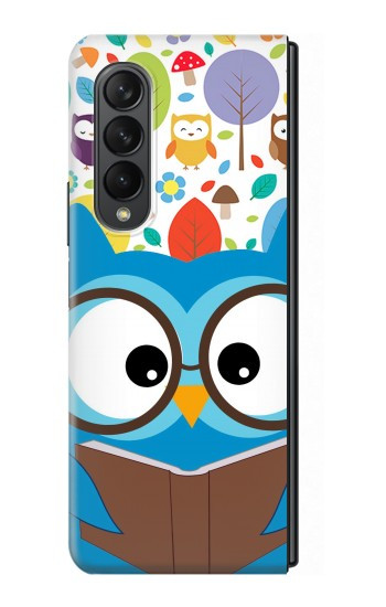 S2521 Cute Nerd Owl Cartoon Case For Samsung Galaxy Z Fold 3 5G