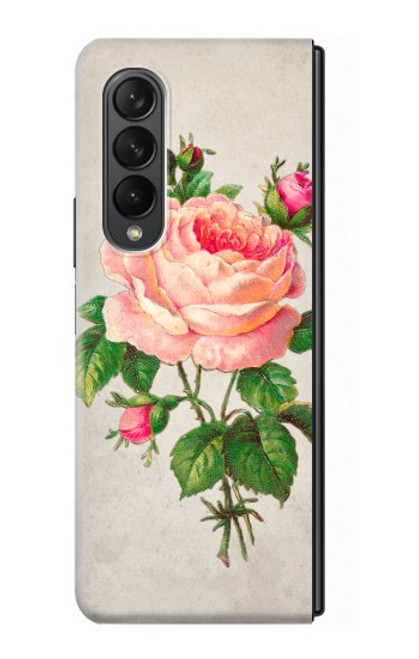 S3079 Vintage Pink Rose Case For Samsung Galaxy Z Fold 3 5G