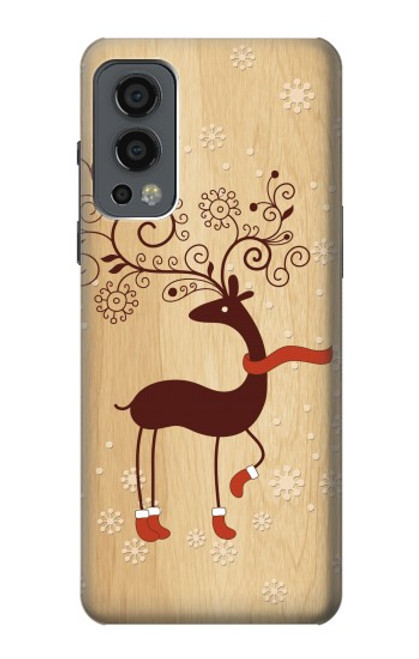 S3081 Wooden Raindeer Graphic Printed Case For OnePlus Nord 2 5G