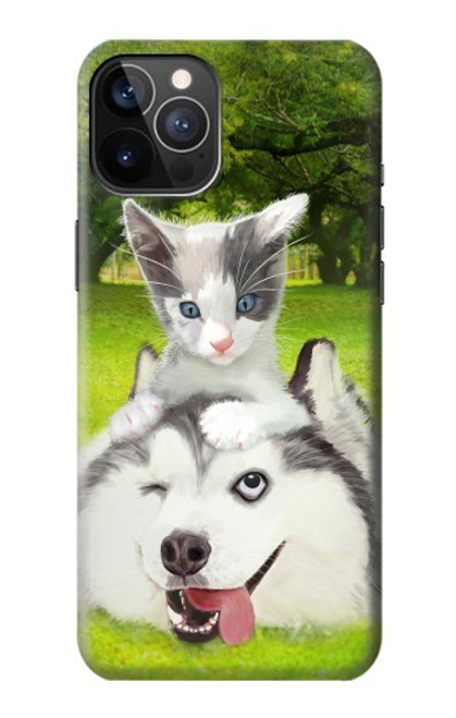 S3795 Grumpy Kitten Cat Playful Siberian Husky Dog Paint Case For iPhone 12, iPhone 12 Pro