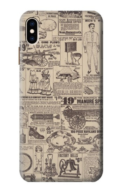 S3819 Retro Vintage Paper Case For iPhone XS Max