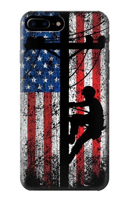 S3803 Electrician Lineman American Flag Case For iPhone 7 Plus, iPhone 8 Plus