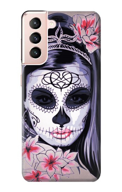 S3821 Sugar Skull Steam Punk Girl Gothic Case For Samsung Galaxy S21 5G