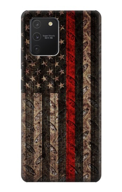 S3804 Fire Fighter Metal Red Line Flag Graphic Case For Samsung Galaxy S10 Lite