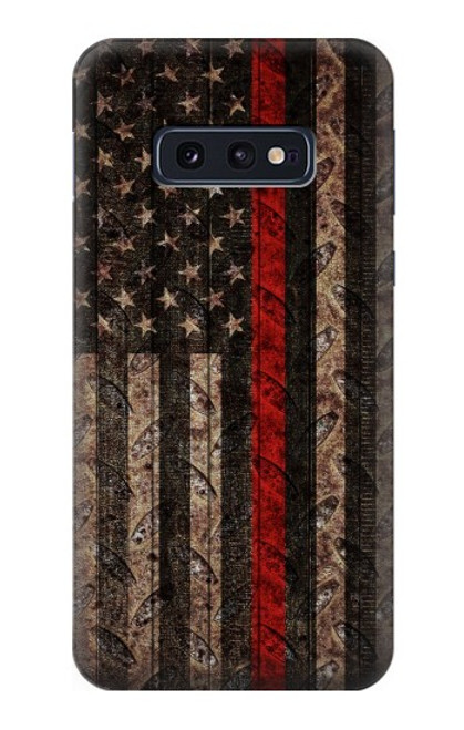 S3804 Fire Fighter Metal Red Line Flag Graphic Case For Samsung Galaxy S10e