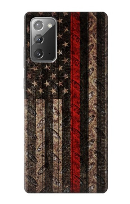 S3804 Fire Fighter Metal Red Line Flag Graphic Case For Samsung Galaxy Note 20