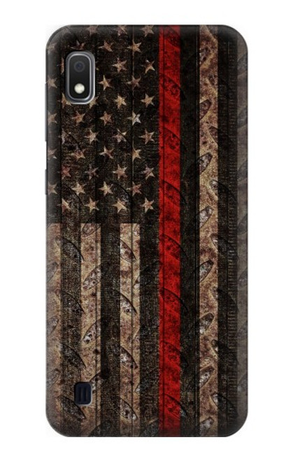 S3804 Fire Fighter Metal Red Line Flag Graphic Case For Samsung Galaxy A10