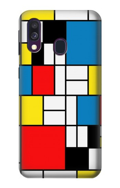 S3814 Piet Mondrian Line Art Composition Case For Samsung Galaxy A40