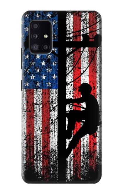 S3803 Electrician Lineman American Flag Case For Samsung Galaxy A41