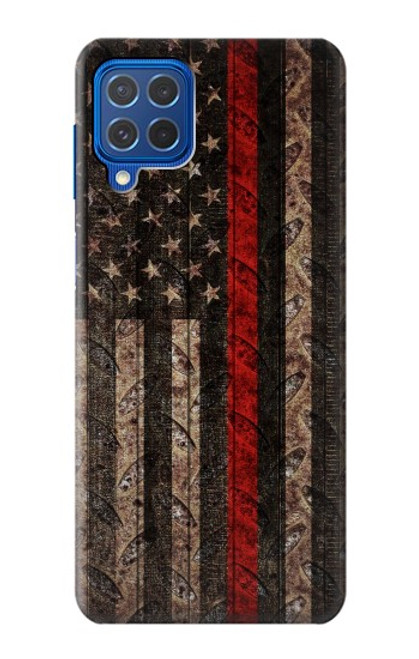 S3804 Fire Fighter Metal Red Line Flag Graphic Case For Samsung Galaxy M62