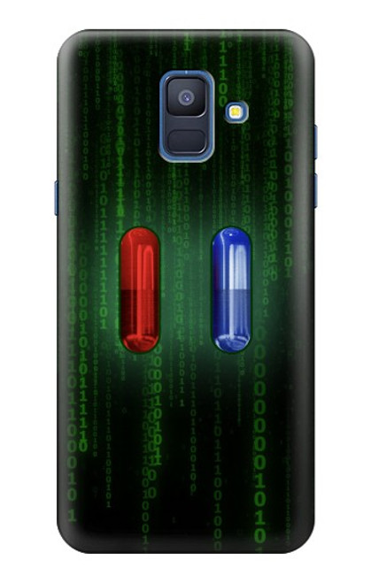 S3816 Red Pill Blue Pill Capsule Case For Samsung Galaxy A6 (2018)
