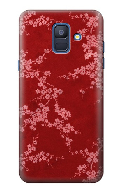 S3817 Red Floral Cherry blossom Pattern Case For Samsung Galaxy A6 (2018)