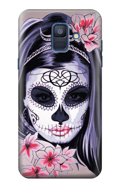 S3821 Sugar Skull Steam Punk Girl Gothic Case For Samsung Galaxy A6 (2018)