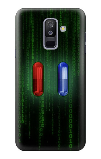 S3816 Red Pill Blue Pill Capsule Case For Samsung Galaxy A6+ (2018), J8 Plus 2018, A6 Plus 2018