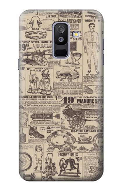 S3819 Retro Vintage Paper Case For Samsung Galaxy A6+ (2018), J8 Plus 2018, A6 Plus 2018