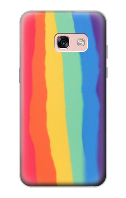 S3799 Cute Vertical Watercolor Rainbow Case For Samsung Galaxy A3 (2017)