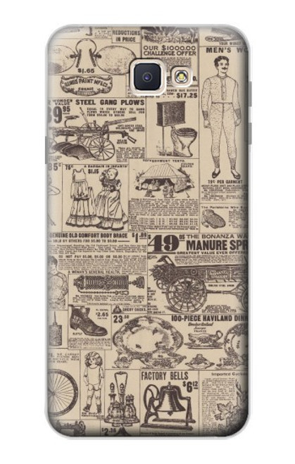 S3819 Retro Vintage Paper Case For Samsung Galaxy J7 Prime (SM-G610F)