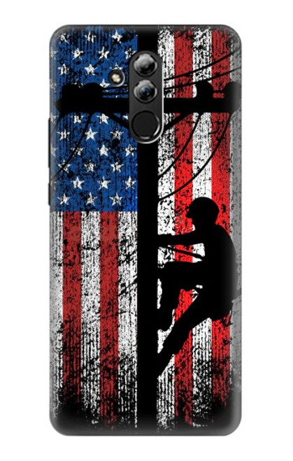 S3803 Electrician Lineman American Flag Case For Huawei Mate 20 lite