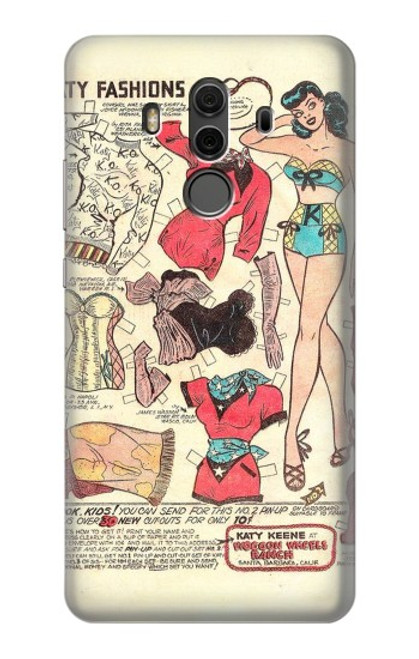 S3820 Vintage Cowgirl Fashion Paper Doll Case For Huawei Mate 10 Pro, Porsche Design