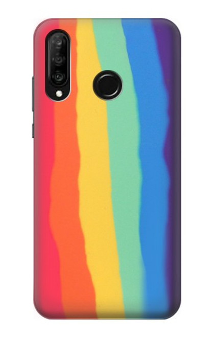 S3799 Cute Vertical Watercolor Rainbow Case For Huawei P30 lite