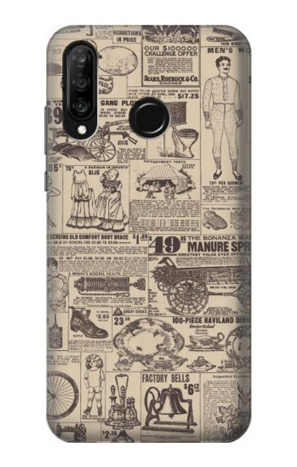 S3819 Retro Vintage Paper Case For Huawei P30 lite