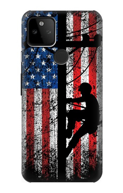 S3803 Electrician Lineman American Flag Case For Google Pixel 5A 5G