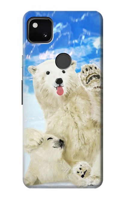 S3794 Arctic Polar Bear in Love with Seal Paint Case For Google Pixel 4a