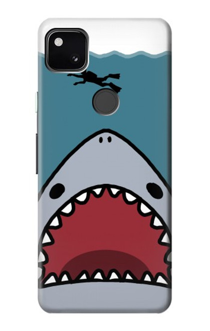 S3825 Cartoon Shark Sea Diving Case For Google Pixel 4a