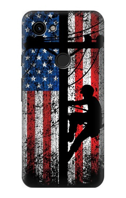 S3803 Electrician Lineman American Flag Case For Google Pixel 3a