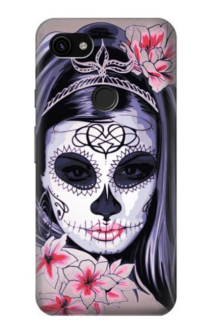 S3821 Sugar Skull Steam Punk Girl Gothic Case For Google Pixel 3a XL