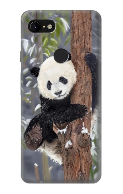 S3793 Cute Baby Panda Snow Painting Case For Google Pixel 3 XL