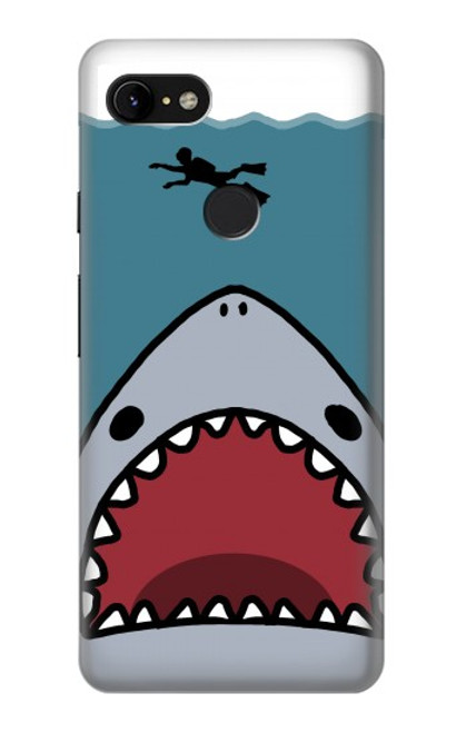 S3825 Cartoon Shark Sea Diving Case For Google Pixel 3 XL