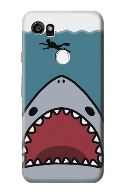 S3825 Cartoon Shark Sea Diving Case For Google Pixel 2 XL