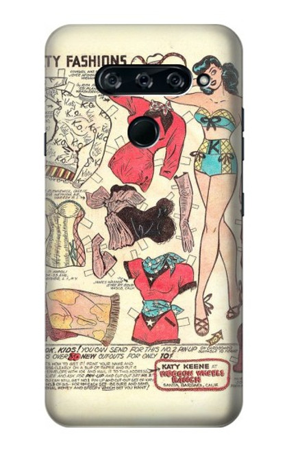 S3820 Vintage Cowgirl Fashion Paper Doll Case For LG V40, LG V40 ThinQ