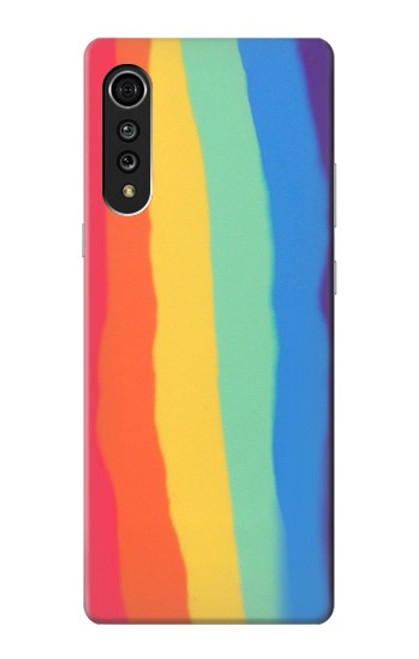 S3799 Cute Vertical Watercolor Rainbow Case For LG Velvet
