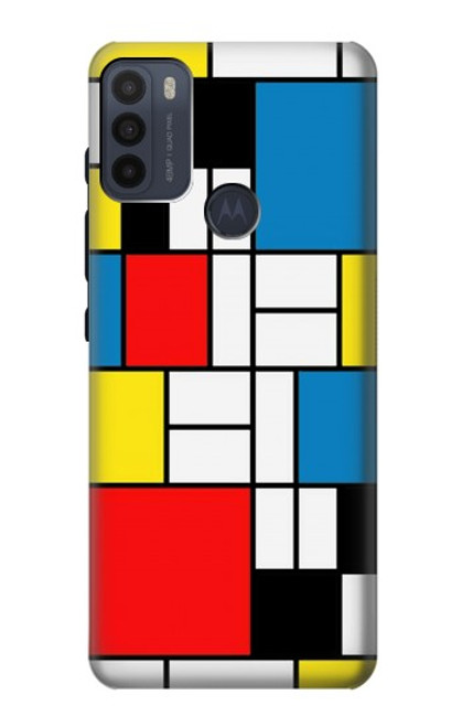 S3814 Piet Mondrian Line Art Composition Case For Motorola Moto G50