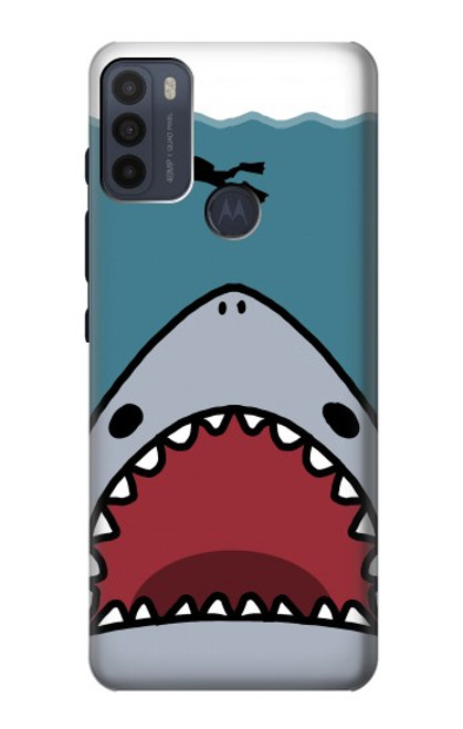 S3825 Cartoon Shark Sea Diving Case For Motorola Moto G50