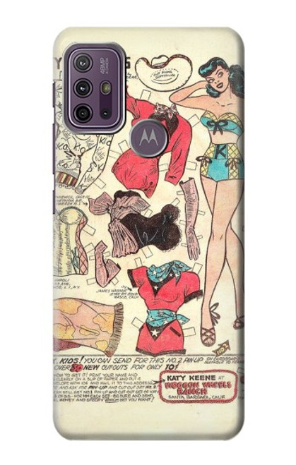 S3820 Vintage Cowgirl Fashion Paper Doll Case For Motorola Moto G10 Power