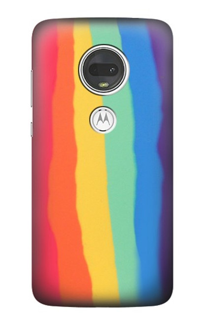 S3799 Cute Vertical Watercolor Rainbow Case For Motorola Moto G7, Moto G7 Plus