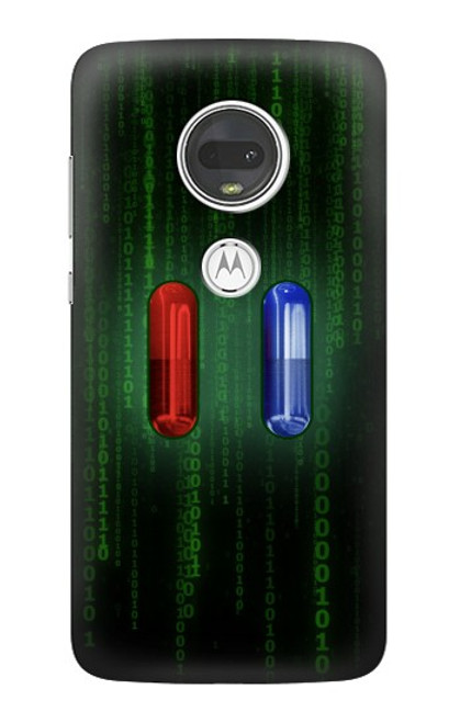 S3816 Red Pill Blue Pill Capsule Case For Motorola Moto G7, Moto G7 Plus