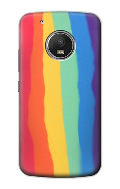 S3799 Cute Vertical Watercolor Rainbow Case For Motorola Moto G5 Plus