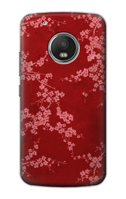 S3817 Red Floral Cherry blossom Pattern Case For Motorola Moto G5 Plus