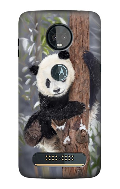 S3793 Cute Baby Panda Snow Painting Case For Motorola Moto Z3, Z3 Play