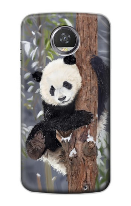 S3793 Cute Baby Panda Snow Painting Case For Motorola Moto Z2 Play, Z2 Force