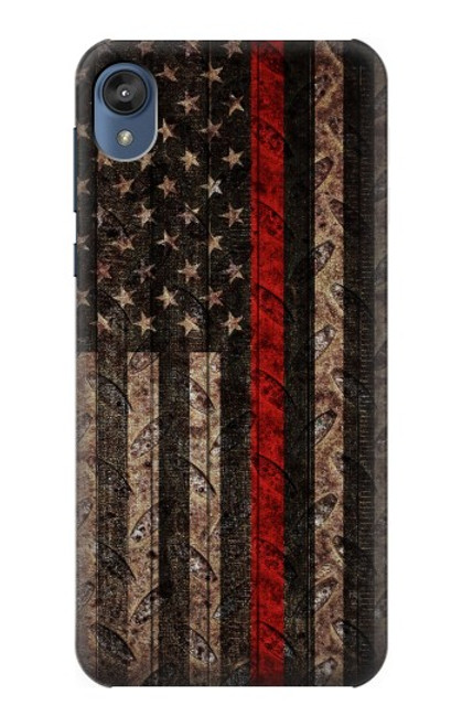 S3804 Fire Fighter Metal Red Line Flag Graphic Case For Motorola Moto E6, Moto E (6th Gen)