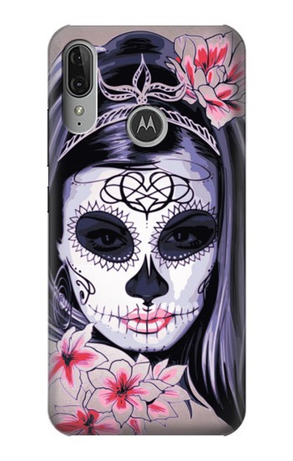 S3821 Sugar Skull Steam Punk Girl Gothic Case For Motorola Moto E6 Plus, Moto E6s